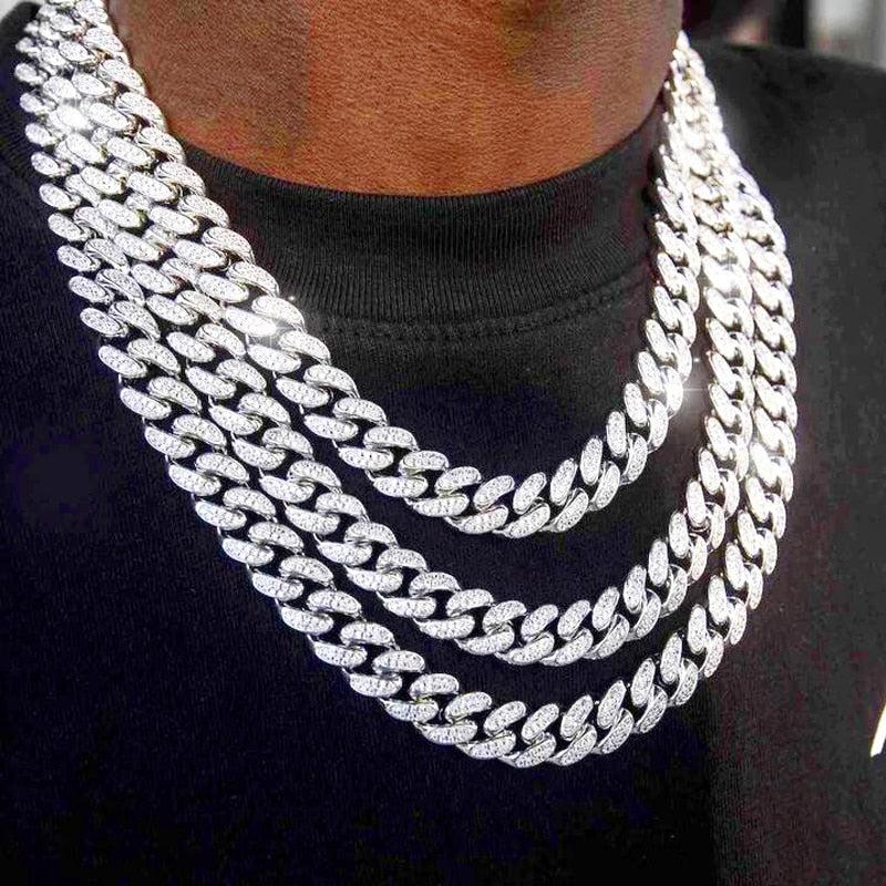D&Z Hip Hop Jewelry Men | Iced Out Bling Figaro Chains & Bracelets | Rhinestone Homme Fashion Jewelry